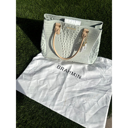Pristine & Authentic Brahmin Medium Asher Tote – Sea Glass Tri-Texture
