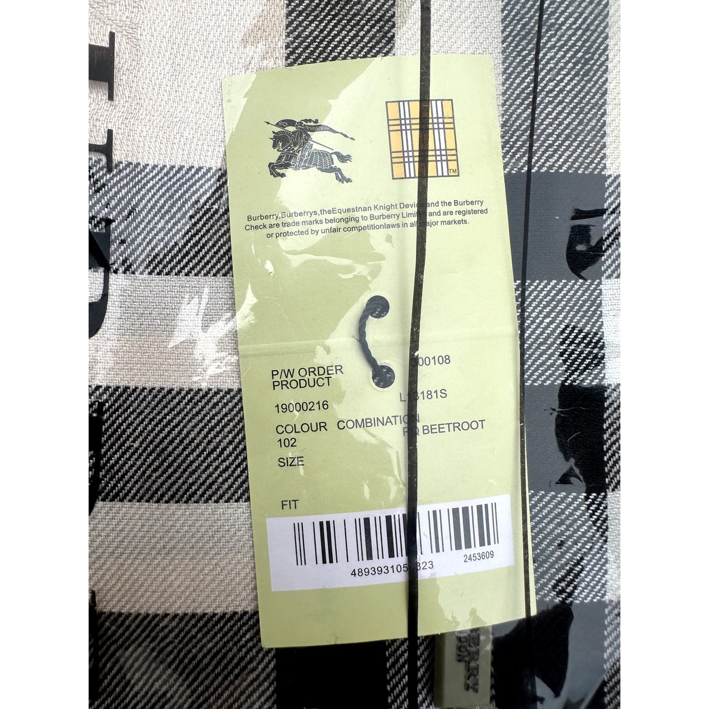 NWT Vintage Burberry London Cashmere Scarf - Unopened Deadstock - 102PQ Beetroot