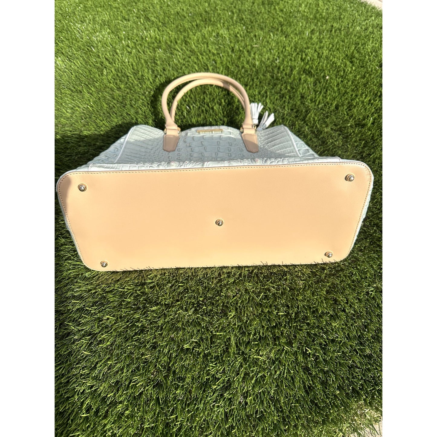 Pristine & Authentic Brahmin Medium Asher Tote – Sea Glass Tri-Texture